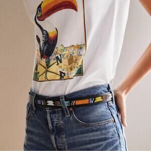 Urban‎ Outfitters ~ Cassidy beaded Leather Belt ~ Black ~ Small